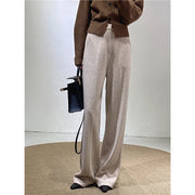 Textured Straight-Leg Pants
