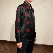 Animal-Motif Collared Shirt
