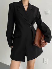 Single-Button Fitted Blazer