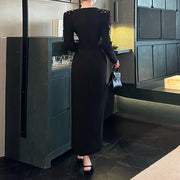 Embellished V-Neck Split-Hem Dress