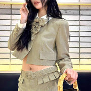 Checked Jacket and Shorts Set