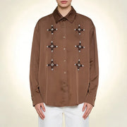 Geometric Embellished Button Shirt
