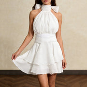 Halter Tiered Mini Dress