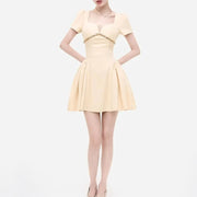Embellished Square-Neck Mini Dress