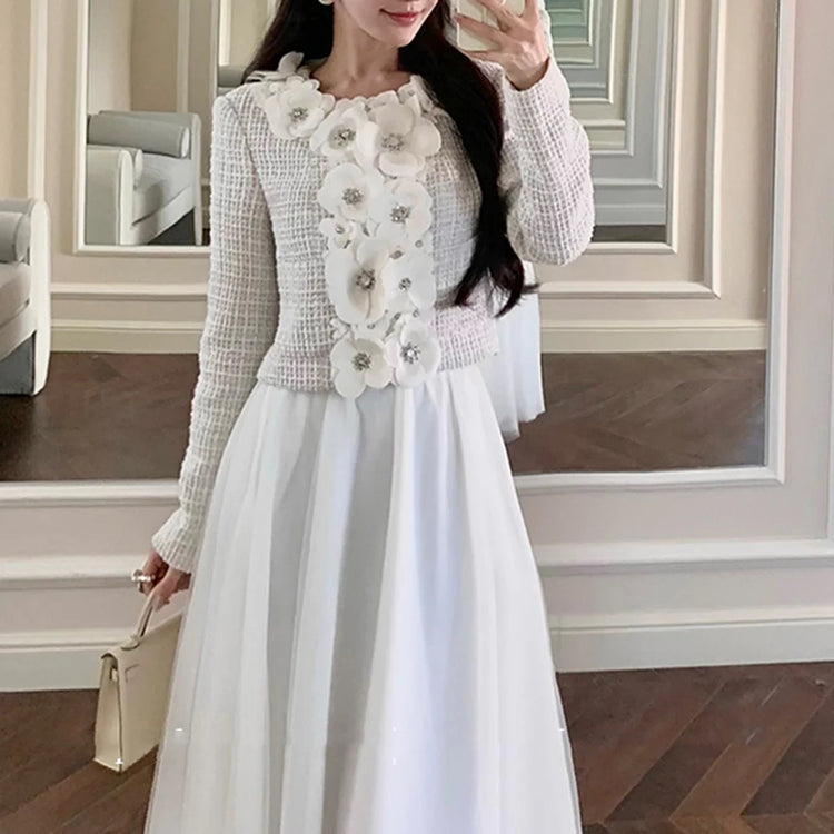 Floral Applique Textured Jacket