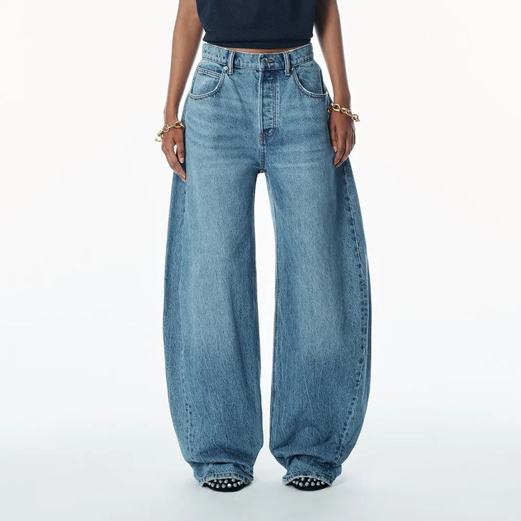 Rounded-Leg Relaxed Jeans