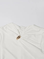 Draped Long-Sleeve Maxi Dress