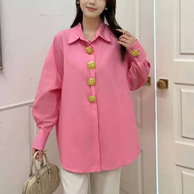 Statement-Button Longline Shirt
