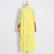 Tiered Ruffle-Hem Relaxed Dress