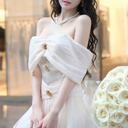 Off-Shoulder Ruched Mini Dress