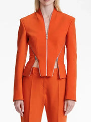 Zip-Front Fitted Jacket