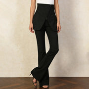 Layered-Waist Flared Pants