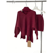 Ribbed Sweater and Skirt Set