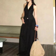 Button-Front Vest and Pants Set