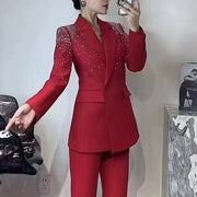 Embellished Blazer and Pants Set