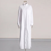 Long-Sleeve Maxi Shirt Dress