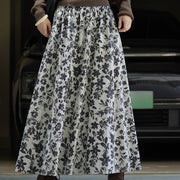 Floral-Print A-Line Skirt