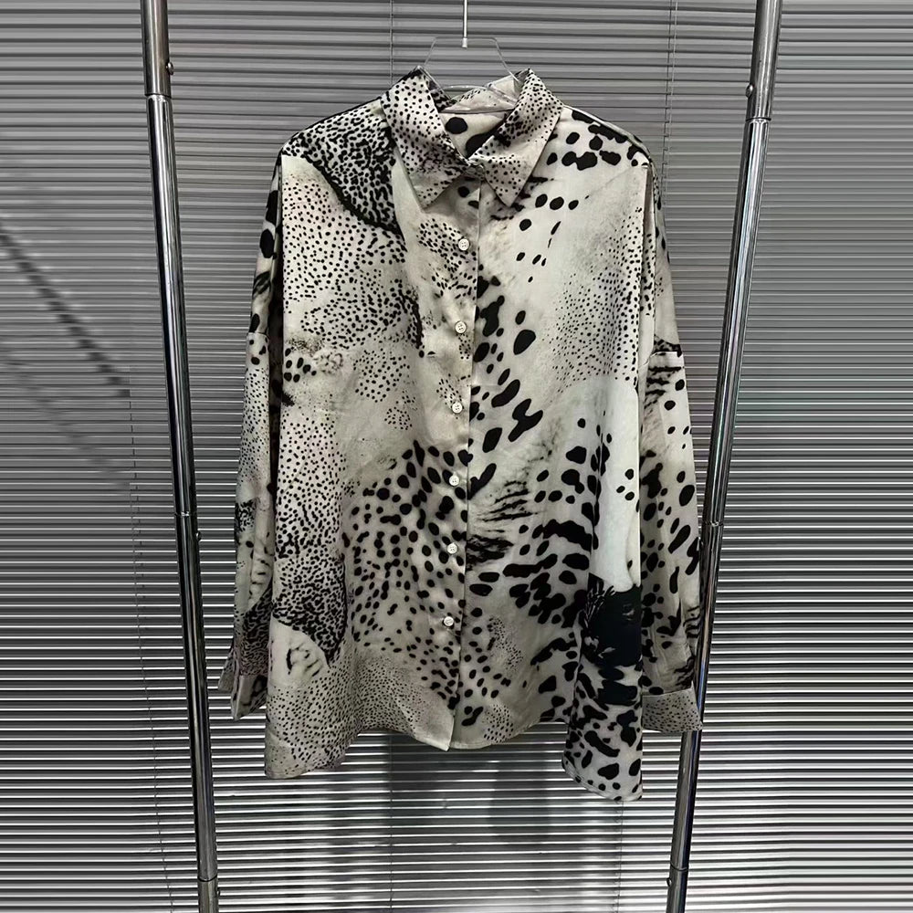 Animal-Print Longline Shirt