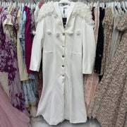 Embellished-Shoulder Blazer Long Dress