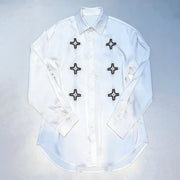Geometric Embellished Button Shirt