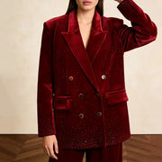 Embellished Double-Breasted Blazer