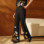 Disc-Embellished Top or Wide-Leg Pants