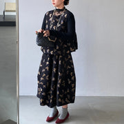 Butterfly-Motif Top and Skirt Set