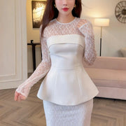 Lace-Sleeve Peplum Top or Skirt