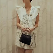 Floral-Embellished Sleeveless Vest