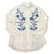Contrast Floral Button-Up Shirt