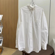 Asymmetric Buckle-Neck Shirt