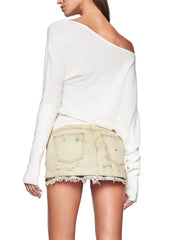 Off-Shoulder Long-Sleeve Top