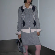 Argyle Round-Neck Sweater