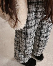 Plaid Relaxed Wide-Leg Pants
