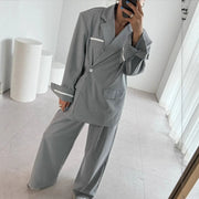 Pinstriped Jacket and Pants Set