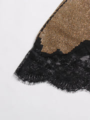 Embellished Lace-Hem Mini Skirt