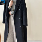 Notched-Lapel Long Coat
