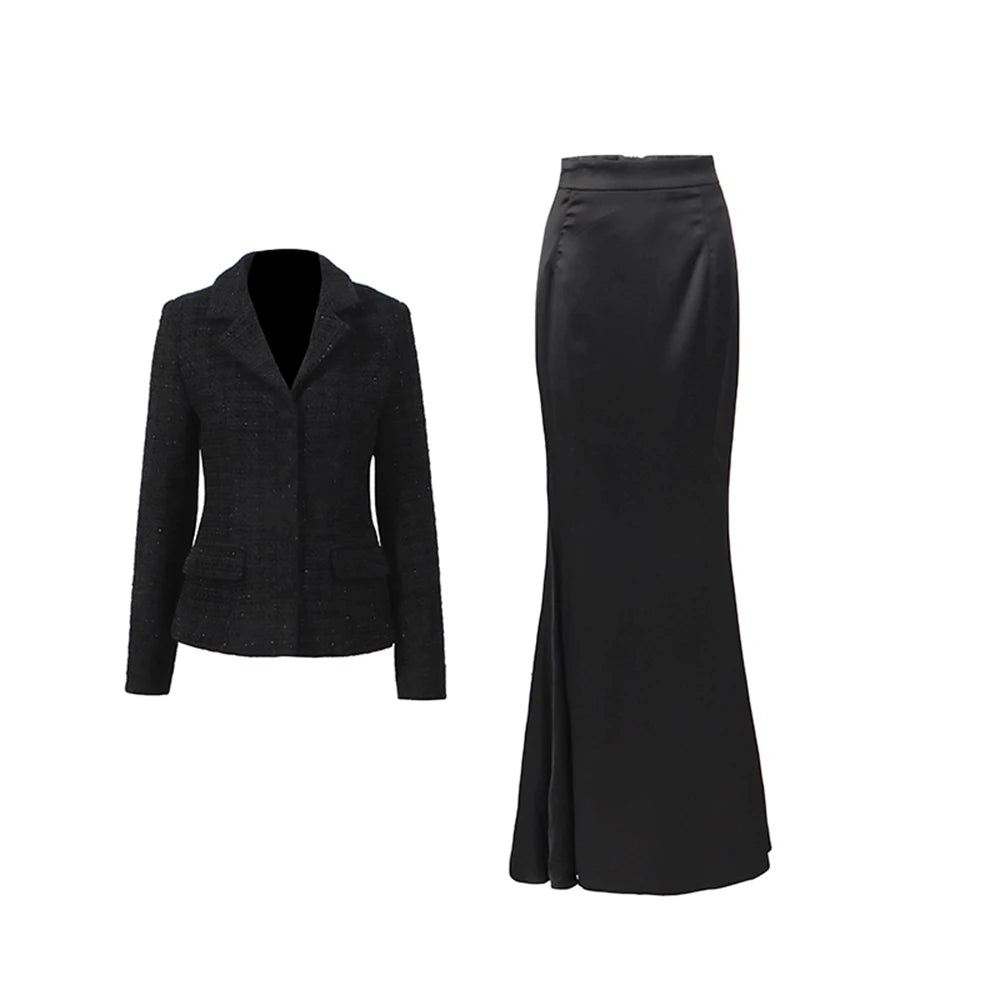 Tailored Jacket and Flared Skirt Set