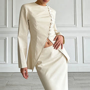Asymmetric Button-Front Jacket