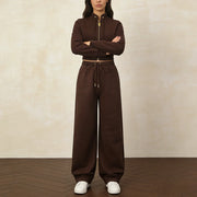 Cropped Jacket and Drawstring Pants Set