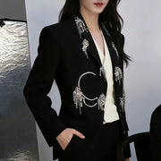 Motif-Embellished Tailored Blazer