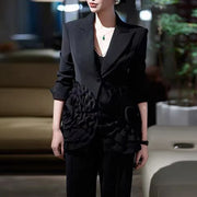 Ruffle-Detail Tailored Blazer