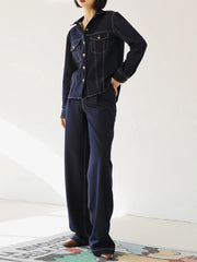 Collared Jacket, Jeans or Set