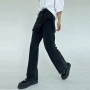 Asymmetric Overlay Wide-Leg Pants