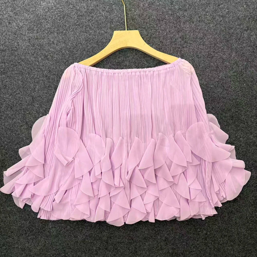 Off-Shoulder Tiered Ruffle Blouse