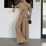 Gathered-Waist Asymmetric Jacket