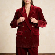 Embellished Double-Breasted Blazer