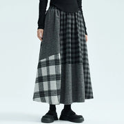 Patchwork Plaid A-Line Skirt