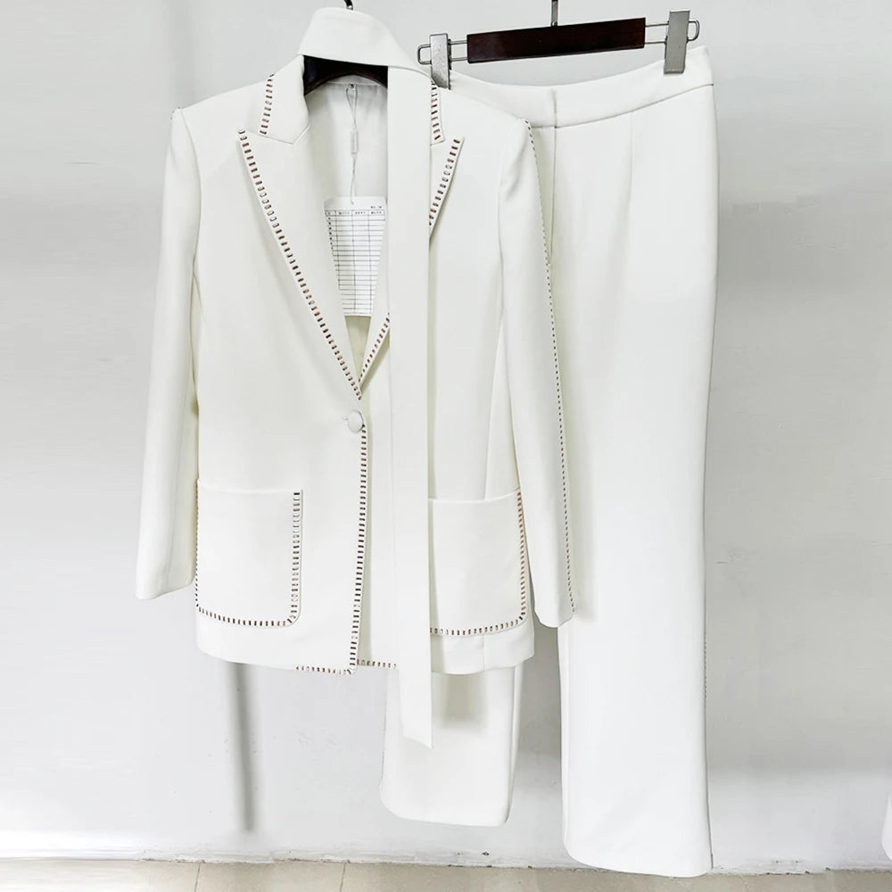 Tailored Blazer and Wide-Leg Pants Set