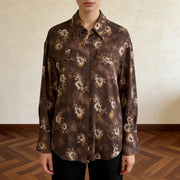 Abstract-Print Collared Shirt